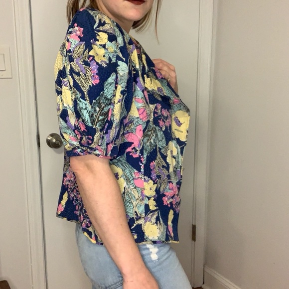 80s floral cropped blazer - Picture 2 of 3
